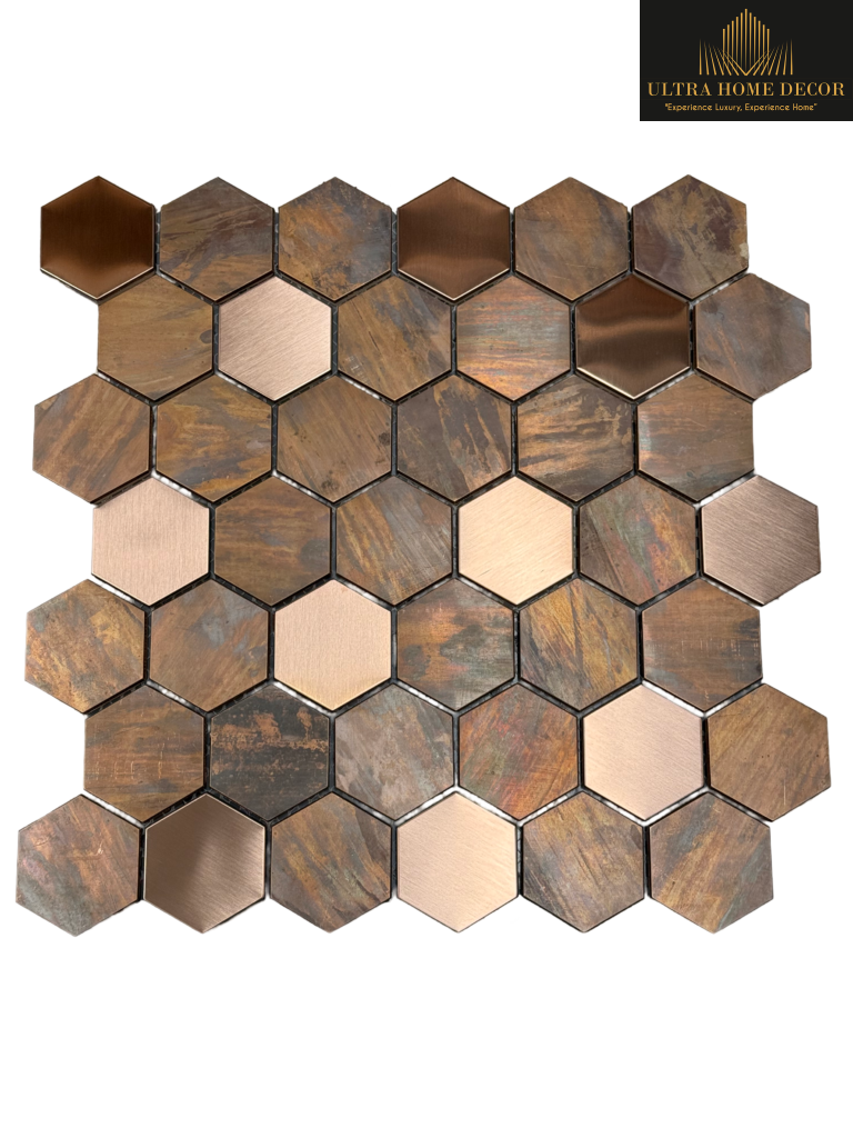 300*300 BRASS MOSAIC TILE UHD-2205