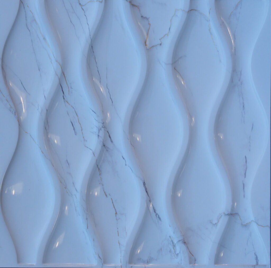 3D WHITE MARBLE WAVE TILES 3d-0010