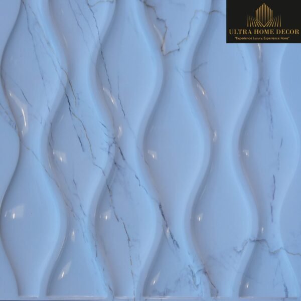 3D WHITE MARBLE WAVE TILES 3d-0010
