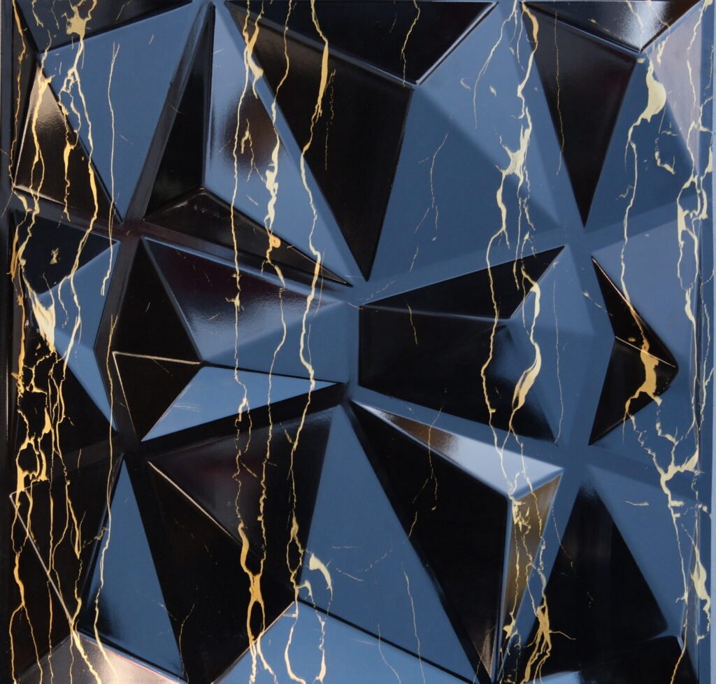 3D BLACK MARBLE DIAMOND TILES 3d-004