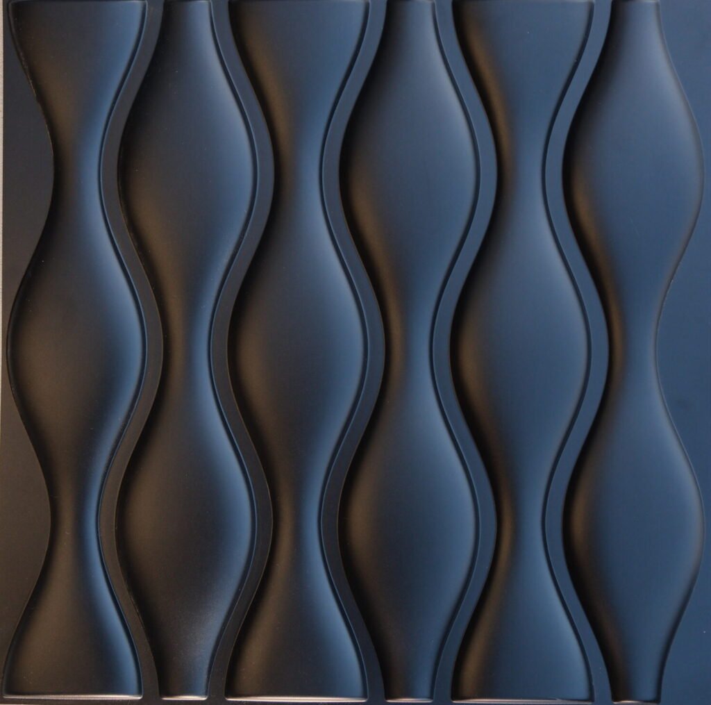 3D BLACK WAVE TILES 3d-0012
