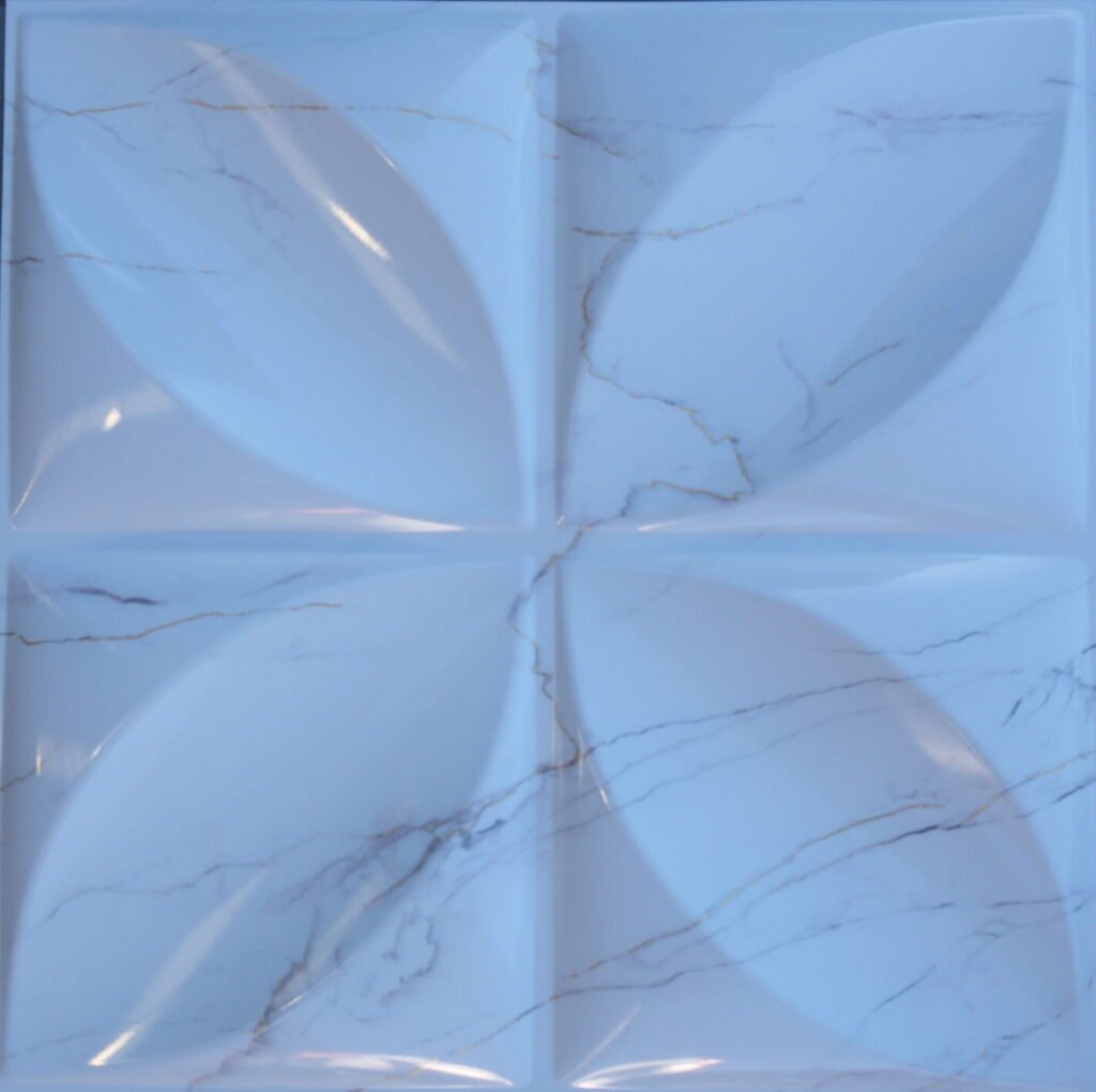 3D WHITE MARBLE FLOWER TILES 3d-007