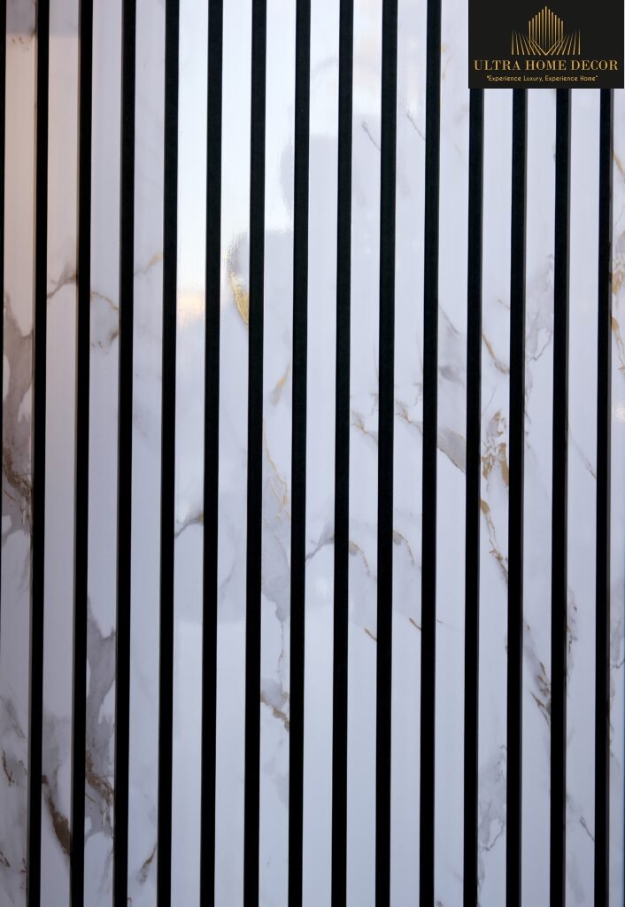 600*25*2900 Acoustic Panel Gloss white marble color uhd-519