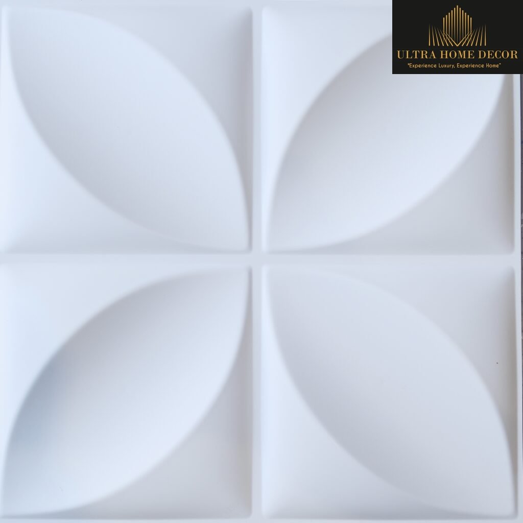 3D WHITE MATTE FLOWER TILE 3d-009