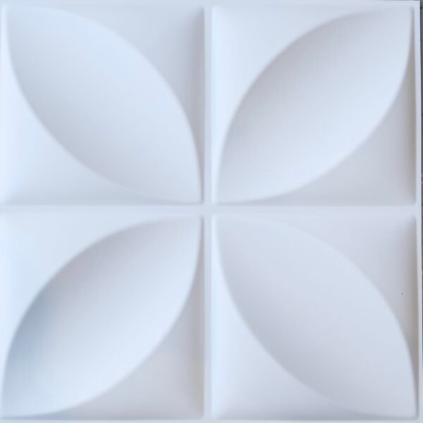 3D WHITE MATTE FLOWER TILE 3d-009